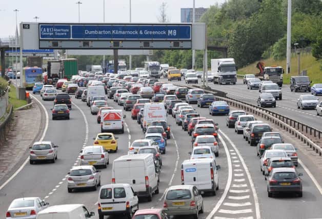 File photo of queuing traffic on the M8. Picture: Hemedia