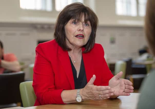 Social Security Minister Jeane Freeman speaks to service users. Picture: John Devlin