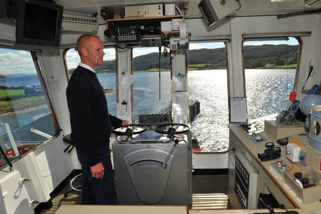 CalMac ferry skipper Ewan Sim on the bridge of the Loch Dunvegan. Picture: Robert Perry