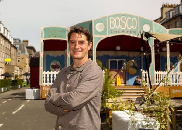 Nick Barley, Director of the Edinburgh International Book Festival at the extended site for the Book Festival at the west end of George Street. Scott Louden