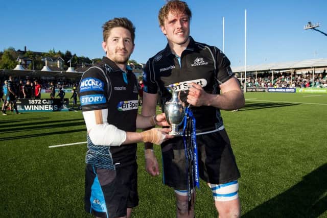 Henry Pyrgos and Jonny Gray helped Glasgow Warriors win the 1872 Cup last season. Picture: Bill Murray/SNS