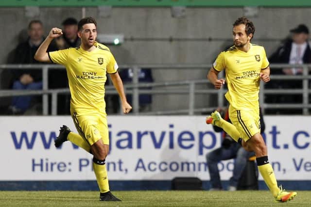 Livingston's Rafa De Vita celebrates his goal in extra-time to make it 2-1. Picture: Bruce White/SNS