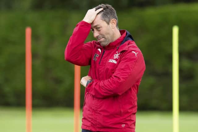 Rangers manager Pedro Caixinha says the moment is not right for Carlos Pena just yet. Picture: SNS