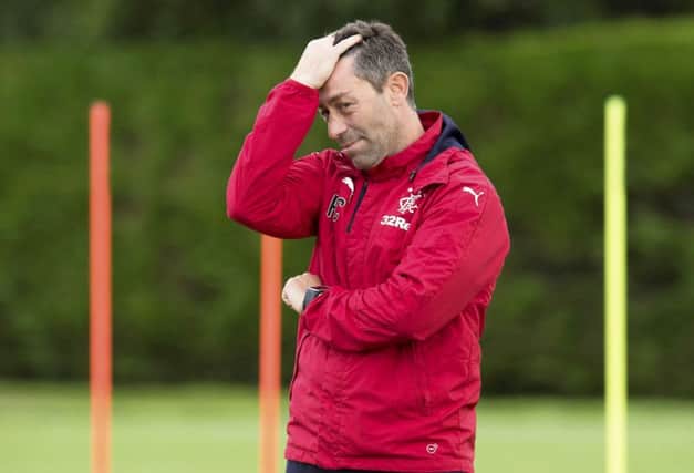 Rangers manager Pedro Caixinha says the moment is not right for Carlos Pena just yet. Picture: SNS