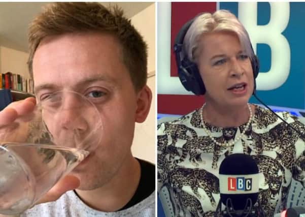 Owen Jones posted of photo of himself 'drinking the tears' of Katie Hopkins fans. Picture: Twitter