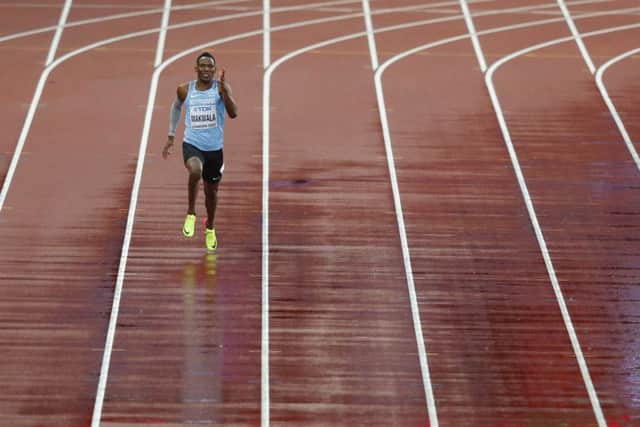 Botswana's Isaac Makwala runs alone as he competes in the heats of the men's 200m at the London Stadium. Picture: AFP/Getty Images