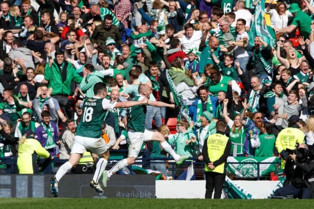 Hibs defeated Rangers in the 2016 Scottish Cup final. Picture: Robert Perry