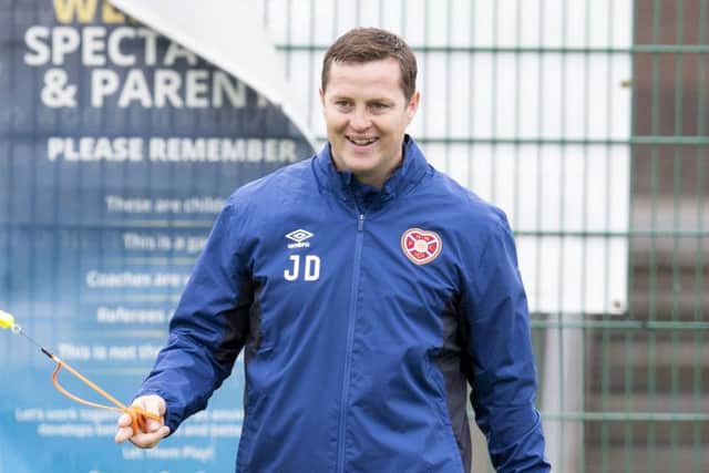 Jon Daly has proved his fighting spirit in his first week in charge of the Hearts first team. Picture: SNS.