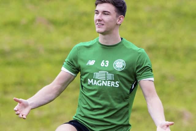 Celtic's Kieran Tierney in training. Picture: Paul Devlin/SNS