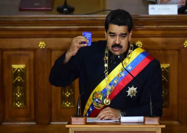TOPSHOT - Venezuelan President Nicolas Maduro addresses the all-powerful pro-Maduro assembly.
 Picture: RONALDO SCHEMIDT/AFP/Getty Images