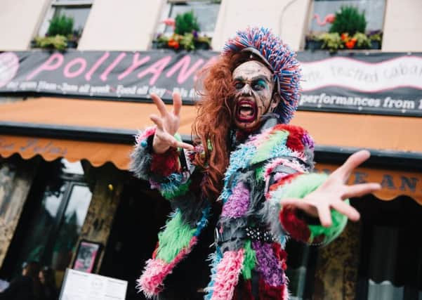 Every day is dress-down day for drag artist Pollyfilla, who host late-night queer cabaret Pollyanna. Picture: Andrew Perry.