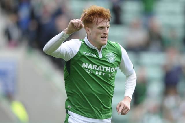 Simon Murray has been a big hit with the Hibs fans already. Picture: Neil Hanna