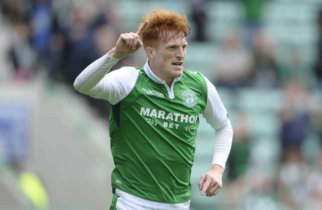 Simon Murray has been a big hit with the Hibs fans already. Picture: Neil Hanna