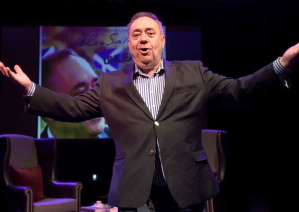 Former First Minister Alex Salmond on stage. Picture: Lesley Martin/PA Wire