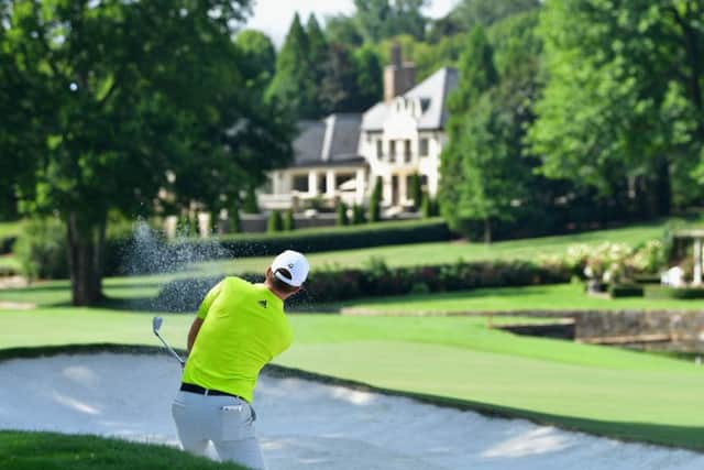 Scotland's Martin Laird plays a shot from a bunker on the seventh hole during the second round of the US PGA Championship at Quail Hollow in Charlotte, North Carolina.  Picture: Stuart Franklin/Getty Images