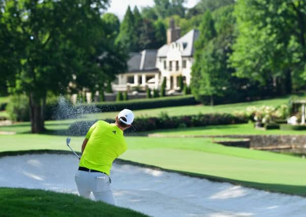 Scotland's Martin Laird plays a shot from a bunker on the seventh hole during the second round of the US PGA Championship at Quail Hollow in Charlotte, North Carolina.  Picture: Stuart Franklin/Getty Images
