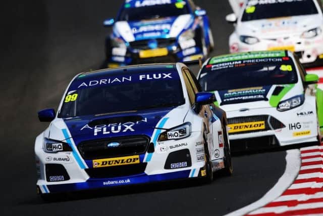 Jason Plato coped well with the conditions in his Subaru. Photograph: Getty Images