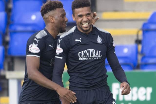 Miles Hippolyte (left) netted for Falkirk. Picture: SNS/Bill Murray