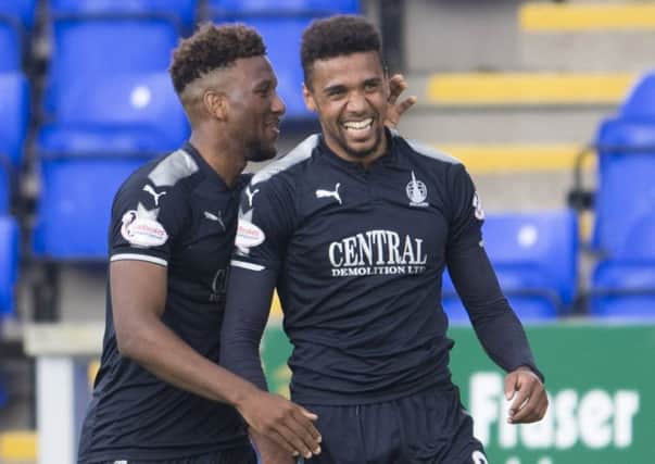 Miles Hippolyte (left) netted for Falkirk. Picture: SNS/Bill Murray