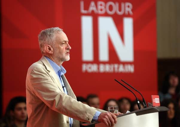 Jeremy Corbyn was lacklustre and far from dynamic as he led Labours campaign to remain in the EU. Picture: Getty