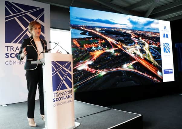 Nicola Sturgeon speaks at the official opening of the recently completed section of the M8 motorway. Picture: Getty Images