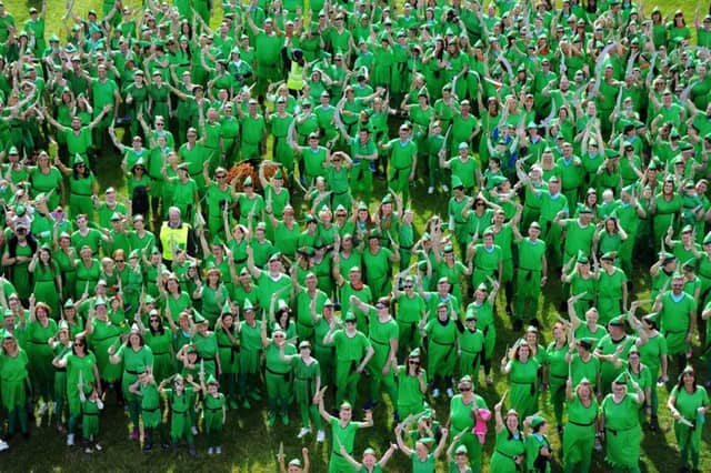 A total of 534 people dressed as Peter Pan gathered in Kirriemuir. Picture: Kim Cessford