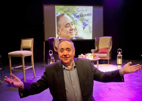 Alex Salmond at his Fringe show: Unleashed. Picture: TSPL
