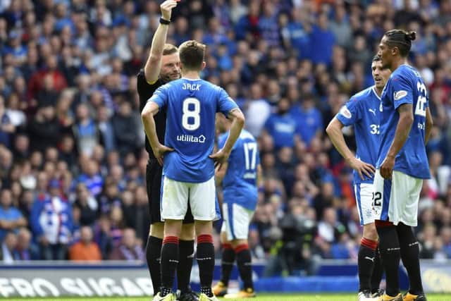 John Beaton controversially sent off Ryan Jack. Picture: SNS/Rob Casey