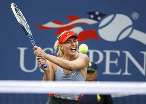 Maria Sharapova, of Russia, in action at the US Open at Flushing Meadows in 2014. Picture: AP.