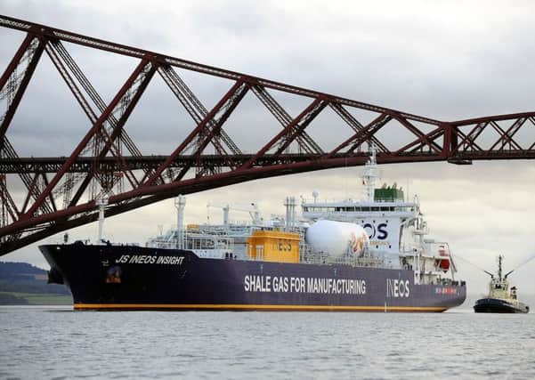 Ineos is importing shale gas from the US to its refinery and petrochemicals plant in Grangemouth. Picture: Michael Gillen