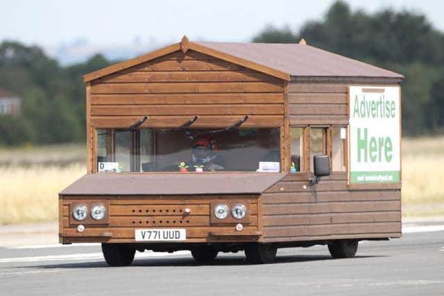 Complete with leather seats, remote central locking and air conditioning, the two-tonne vehicle is expected to take a week to make the trip. Picture: SWNS