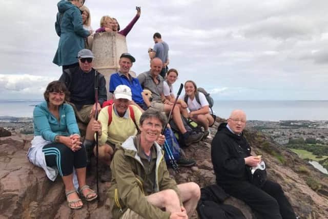 Pilgrimage arrives at the top of Arthur's Seat in Edinburgh. Picture: Supplied