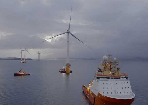 All five turbines are now in place for the Hywind Scotland project. Picture: Statoil