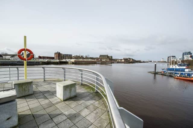 The improvement works to quay walls tie in with a proposed new footbridge linking Partick with Govan, close to the Riverside Museum at Kelvinhaugh. Picture: John Devlin