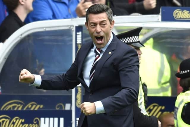 Pedro Caixinha wants to see his Rangers players controlling their emotions. Picture: SNS