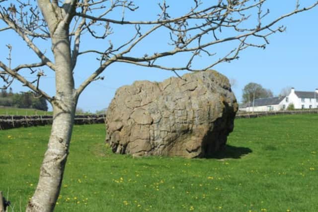 The rocking stone at Clochoderick near Kilbarchan where druids are said to have held ceremonies to determine the innocent and the guilty. PIC. www.geograph.co.uk