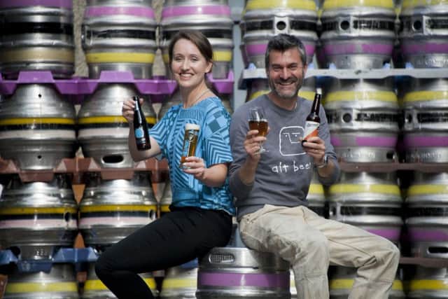 Kirsty Dunsmore of the Edinburgh Beer Factory and Andrew Barnet of Barney's Beer, two of Scotland's growing number of brewers. Picture: Andrew O'Brien