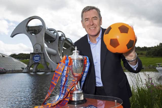 Former Celtic goalie Pat Bonner helped carry out the Irn-Bru Cup second round draw. Picture: Craig Foy/SNS