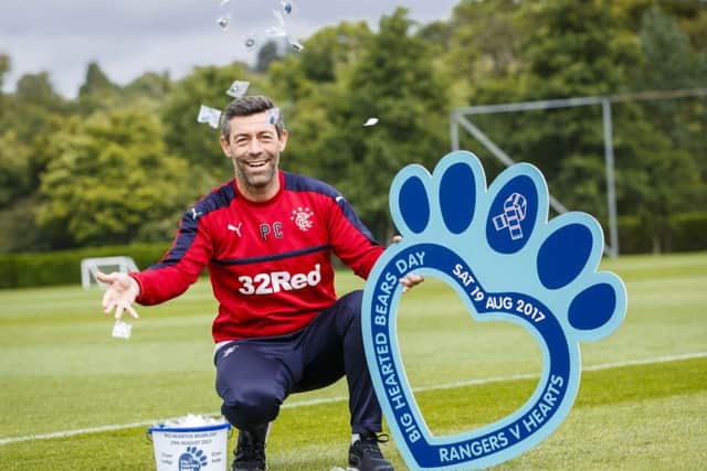 Rangers manager Pedro Caixinha promotes the Rangers Charity Foundation's Big Hearted Bears Day. Picture: Roddy Scott/SNS