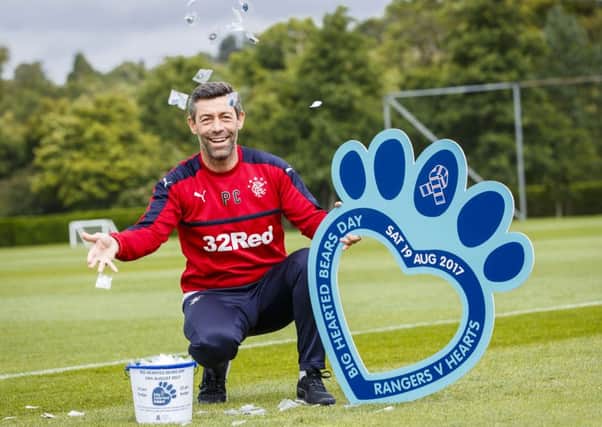 Rangers manager Pedro Caixinha promotes the Rangers Charity Foundation's Big Hearted Bears Day. Picture: Roddy Scott/SNS