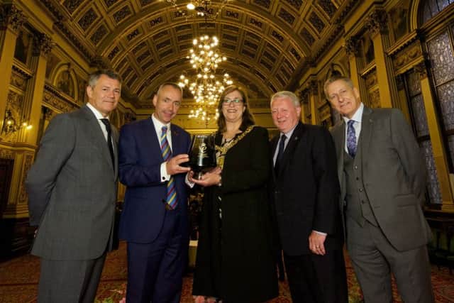 From left: Calum Murray (CCG), Ed Monaghan (Mactaggart & Mickel), Lord Provost Eva Bolander, John Gallacher (Cruden) and Martin Kiely (WH Malcolm). Picture: Contributed