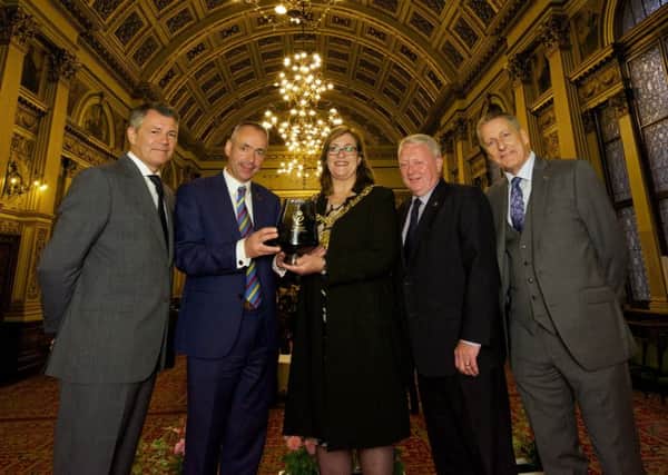 From left: Calum Murray (CCG), Ed Monaghan (Mactaggart & Mickel), Lord Provost Eva Bolander, John Gallacher (Cruden) and Martin Kiely (WH Malcolm). Picture: Contributed