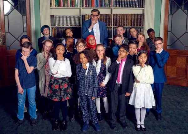 Richard Osman hosts Child Genius. Picture: Channel 4.