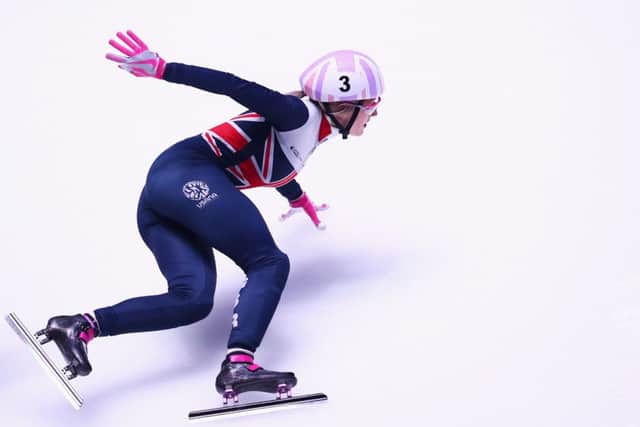 Speed skater Elise Christie in action. Picture: Dean Mouhtaropoulos/Getty