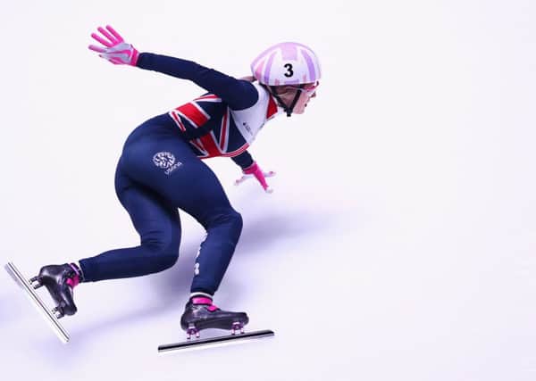 Speed skater Elise Christie in action. Picture: Dean Mouhtaropoulos/Getty