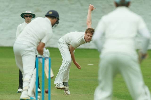 Carlton skipper Ali Evans, pictured bowling,  believes his teams tough run to the final will help them when they face Watsonians. Photograph: Toby Williams/TSPL