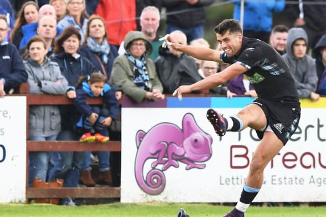 Adam Hastings converts George Hornes try. Photograph: Gary Hutchison