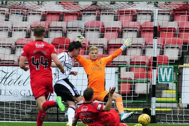 Joe Cardle nets for Dunfermline. Picture: Michael Gillen