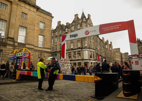 Barriers designed to prevent an attack similar to the one in Las Ramblas happening at the Edinburgh Festival. Picture: Scott Louden