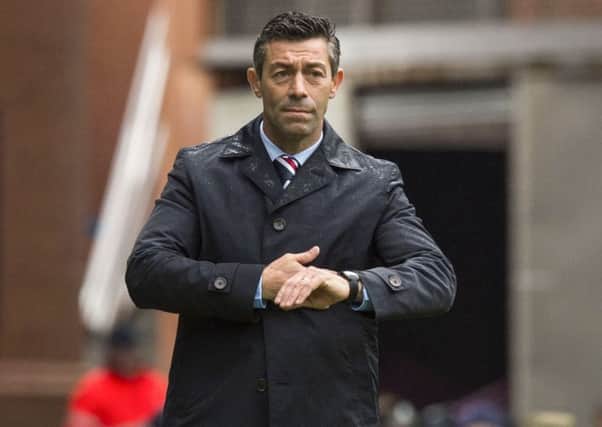 Rangers manager Pedro Caixinha looks anxious during the game against Hearts. Picture: Alan Harvey/SNS